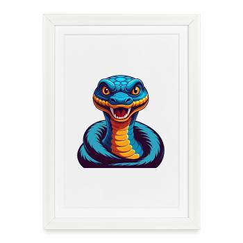 Anaconda Colorful Kawaii Cartoon Character Clipart - Framed poster (27 × 37 cm) - white - Front