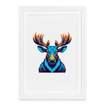 orignal coloré Kawaii personnage de dessin animé Clipart - Affiche encadrée (27 × 37 cm) - blanc - Devant