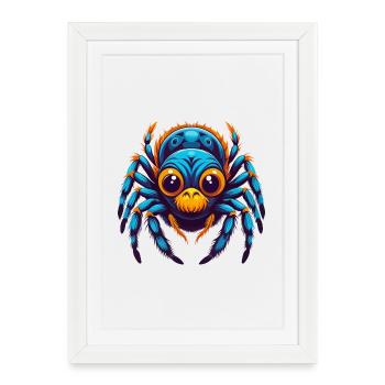 Spider Colorful Kawaii Cartoon Character Clipart - Framed poster (27 × 37 cm) - white - Front