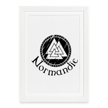 Normandie - Affiche encadrée (27 × 37 cm) - blanc - Devant