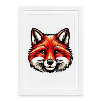 Fox - Framed poster (27 × 37 cm) - white - Front