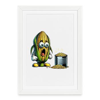Funny corn design - Framed poster (27 × 37 cm) - white - Front