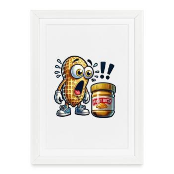 Funny peanut design - Framed poster (27 × 37 cm) - white - Front