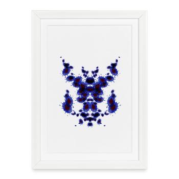 Pipe Echecs Bleu - Affiche encadrée (27 × 37 cm) - blanc - Devant