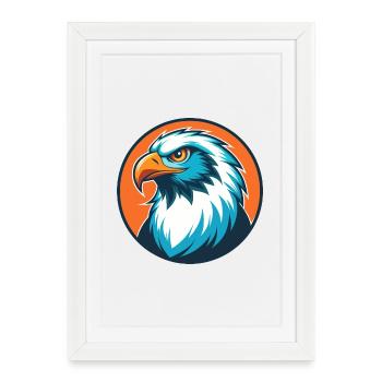 faucon mignon kawaii dessin animé clipart animal animal de compagnie logo - Affiche encadrée (27 × 37 cm) - blanc - Devant