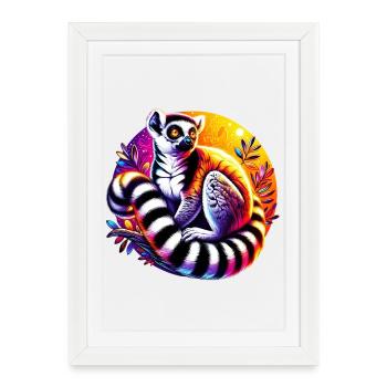 Lémurien - Affiche encadrée (27 × 37 cm) - blanc - Devant