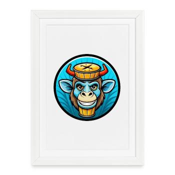 Bongo Colorful Kawaii Cartoon Character Clipart - Framed poster (27 × 37 cm) - white - Front