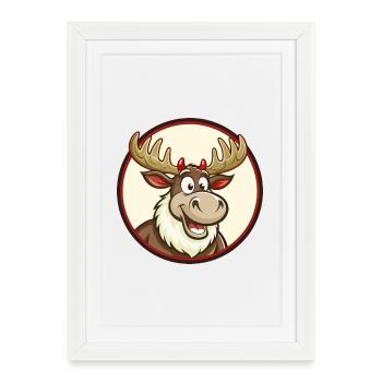 orignal coloré Kawaii personnage de dessin animé Clipart - Affiche encadrée (27 × 37 cm) - blanc - Devant