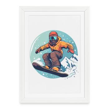 Snowboarding Graphics - Framed poster (27 × 37 cm) - white - Front
