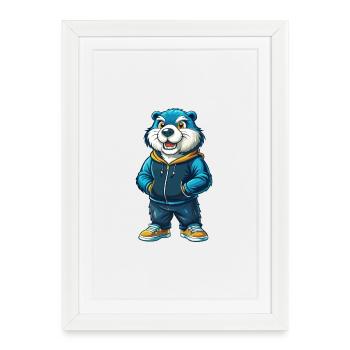 Beaver Cool Kawaii Cartoon Character Clipart - Framed poster (27 × 37 cm) - white - Front