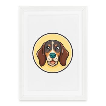 Black Forest Hound Dog Breed Cartoon Kawaii - Framed poster (27 × 37 cm) - white - Front