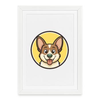 Can De Palleiro Dog Breed Cartoon Kawaii Clipart - Framed poster (27 × 37 cm) - white - Front