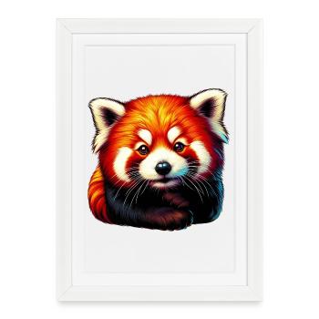 Petit panda - Affiche encadrée (27 × 37 cm) - blanc - Devant
