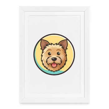Norfolk Terrier Dog Breed Cartoon Kawaii Clipart - Framed poster (27 × 37 cm) - white - Front