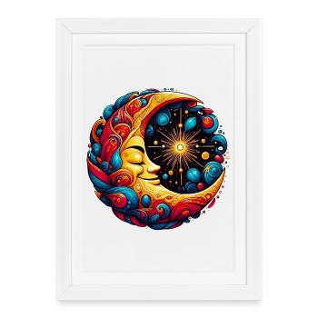 Moon - Framed poster (27 × 37 cm) - white - Front