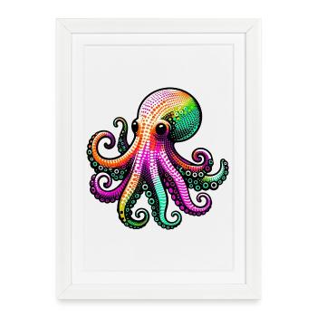 Octopus - Framed poster (27 × 37 cm) - white - Front