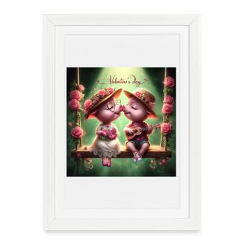 Valentine's Day - Framed poster (27 × 37 cm) - white - Front