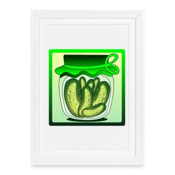 CORNICHONS, CORNICHONS, SALADE DE CONCOMBRE, CONCOMBRE - Affiche encadrée (27 × 37 cm) - blanc - Devant