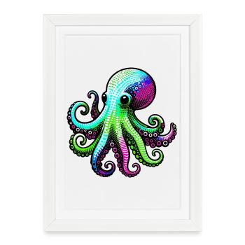 Octopus - Framed poster (27 × 37 cm) - white - Front