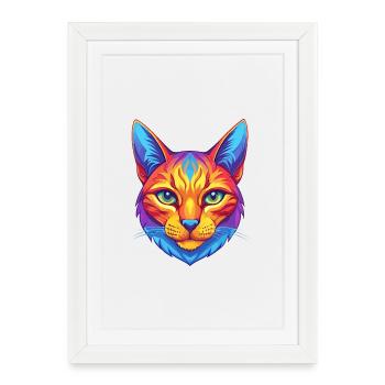 California Spangled Cat Breed Cartoon Kawaii Anima - Framed poster (27 × 37 cm) - white - Front
