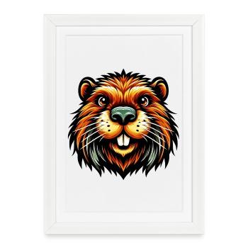 Castor - Affiche encadrée (27 × 37 cm) - blanc - Devant