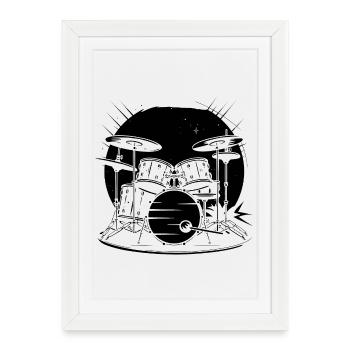 Drums Graphics - Framed poster (27 × 37 cm) - white - Front