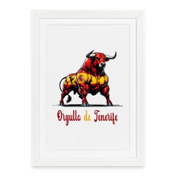 Design du drapeau Pride Tenerife - Affiche encadrée (27 × 37 cm) - blanc - Devant