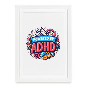 ADHD - Framed poster (27 × 37 cm) - white - Front