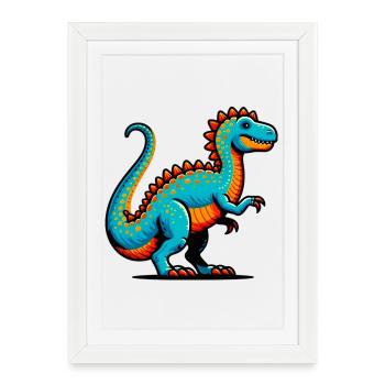 Dinosaure - Affiche encadrée (27 × 37 cm) - blanc - Devant