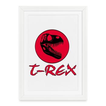 Tyrannosaure dinosaure - Affiche encadrée (27 × 37 cm) - blanc - Devant