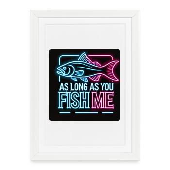 Tant que tu me pêcheras, design de perche - Affiche encadrée (27 × 37 cm) - blanc - Devant