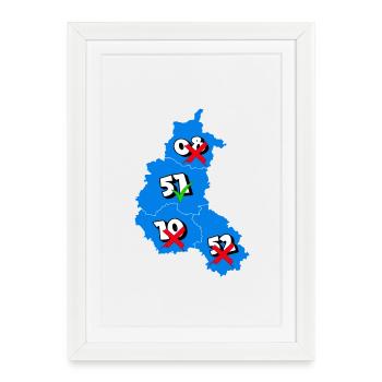 51 Marne - Affiche encadrée (27 × 37 cm) - blanc - Devant