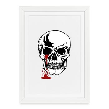 Tête de mort - Affiche encadrée (27 × 37 cm) - blanc - Devant