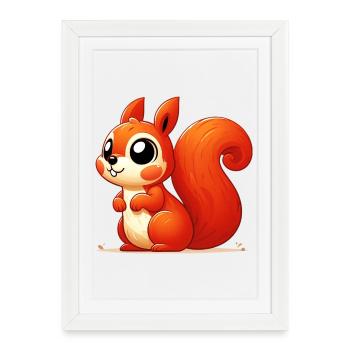 Squirrel - Framed poster (27 × 37 cm) - white - Front