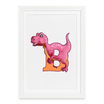 B - DINOSAUR, customizable - Framed poster (27 × 37 cm) - white - Front