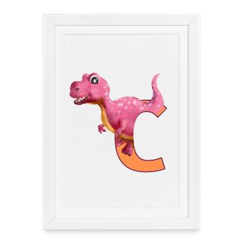 C - DINOSAUR, customizable - Framed poster (27 × 37 cm) - white - Front