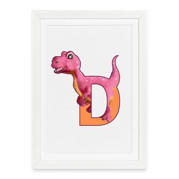 D - DINOSAUR, customizable - Framed poster (27 × 37 cm) - white - Front