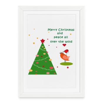 Joyeux Noël - Affiche encadrée (27 × 37 cm) - blanc - Devant