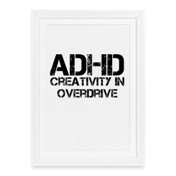 ADHD - Framed poster (27 × 37 cm) - white - Front