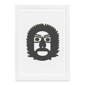 Homme bourru - Affiche encadrée (27 × 37 cm) - blanc - Devant