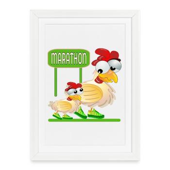 MARATHON - VOLAILLE POULET - Affiche encadrée (27 × 37 cm) - blanc - Devant