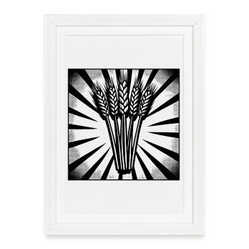 5 Ears of Wheat Highlight Dark - Framed poster (27 × 37 cm) - white - Front