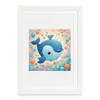 poster bébé, chambre d'enfant, nourrisson - Affiche encadrée (27 × 37 cm) - blanc - Devant