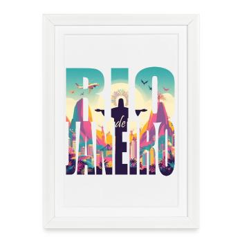 CARNAVAL DE RIO - Affiche encadrée (27 × 37 cm) - blanc - Devant