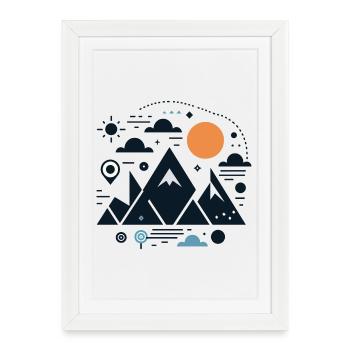 Montagnes - Affiche encadrée (27 × 37 cm) - blanc - Devant