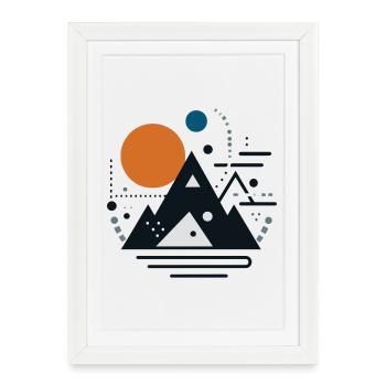 Montagnes - Affiche encadrée (27 × 37 cm) - blanc - Devant