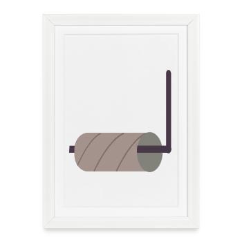 TOILET EMPTY TOILET PAPER ROLL - Framed poster (27 × 37 cm) - white - Front