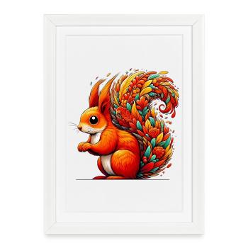 Squirrel - Framed poster (27 × 37 cm) - white - Front