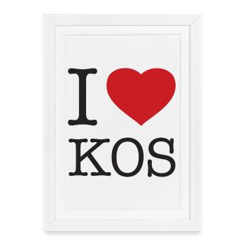 I LOVE KOS Greece Griechenland - Framed poster (27 × 37 cm) - white - Front