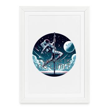 Pole dance astronaute Pole Dance cadeau - Affiche encadrée (27 × 37 cm) - blanc - Devant